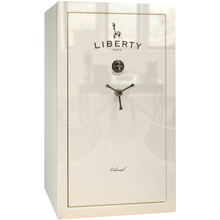 Load image into Gallery viewer, Colonial Series | Level 3 Security | 75 Minute Fire Protection | 50XT | DIMENSIONS: 72.5"(H) X 42"(W) X 30.5"(D) | White Gloss Brass | Electronic Lock