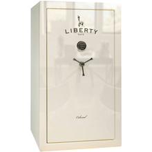Load image into Gallery viewer, Colonial Series | Level 3 Security | 75 Minute Fire Protection | 50XT | DIMENSIONS: 72.5&quot;(H) X 42&quot;(W) X 30.5&quot;(D) | White Gloss Black Chrome | Electronic Lock
